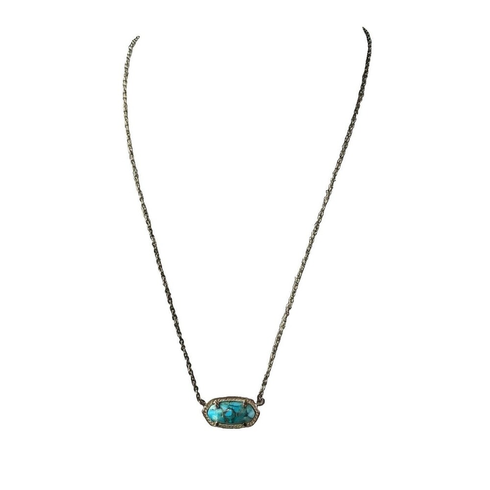 Kendra Scott Elisa Gold Tone and Sea Green Chrysocolla Necklace